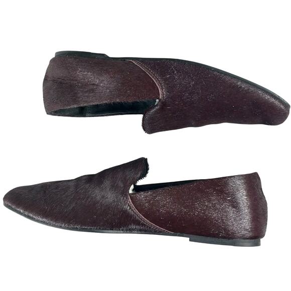 CLARKS! ESPRESSO BROWN GENUINE COWHIDE LEATHER/FUR FLATS, LOAFERS! SZ 6.5M - Picture 6 of 10